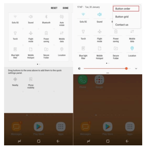 Kustomisasi Quick Toggle