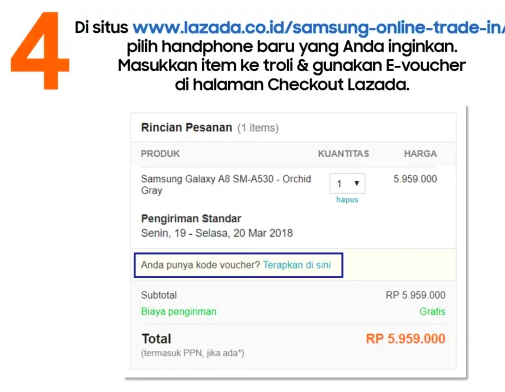 Cara Tukar Tambah Hp Samsung Galaxy lewat Lazada