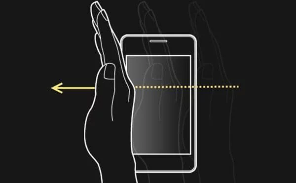 palm swipe gesture, screenshot Galaxy j5,