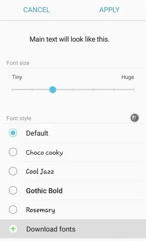 Mengubah Font Samsung